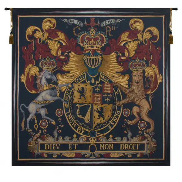 Stuart Crest Belgian Tapestry Wall Hanging - 56 in. x 55 in. Cotton/Viscose/Polyester by Charlotte Home Furnishings