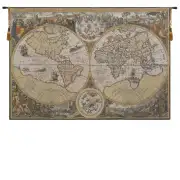 Orbis Terrae Belgian Tapestry Wall Hanging - 56 in. x 38 in. CottonWool by Jan Baptist Vrients