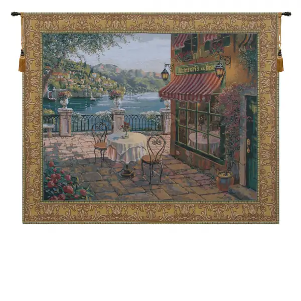 Terrasse Belgian Tapestry Wall Hanging - 77 in. x 63 in. Cotton/Viscose/Polyester by Robert Pejman