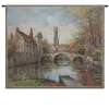 Small Belgian Lake of Love Wall Hanging Tapestry by V. Houben Woven in Belgium