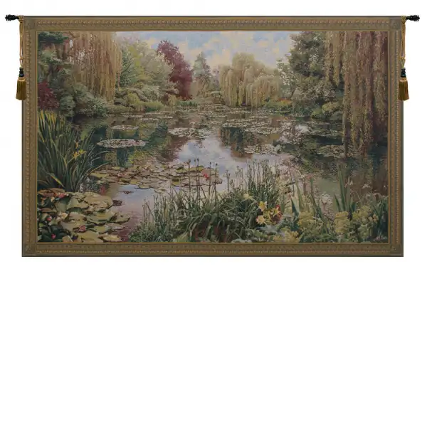 Monet Horizontal Belgian Tapestry Wall Hanging - 136 in. x 80 in. Cotton/Viscose/Polyester by Claude Monet