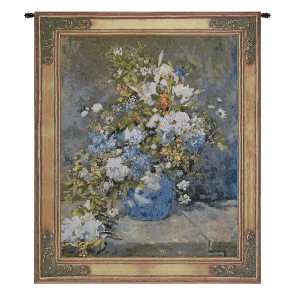 Spring Bouquet By Renoir Belgian Tapestry Wall Hanging - 28 in. x 36 in. Cotton/Viscose/Polyester by Pierre- Auguste Renoir