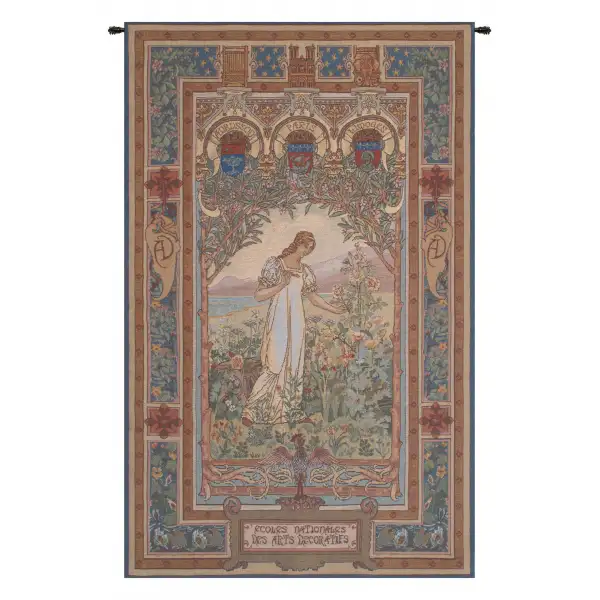 Aurore Belgian Tapestry Wall Hanging - 26 in. x 44 in. Cotton/Treveria/Wool by Charles-Louis Genuys