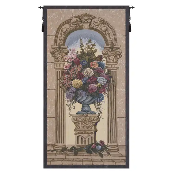 Floral Arch Belgian Tapestry Wall Hanging - 33 in. x 65 in. Cotton/Viscose/Polyester by Charlotte Home Furnishings