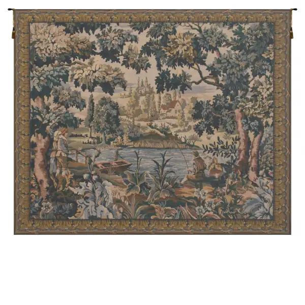 Paysage Flamand Village Belgian Tapestry Wall Hanging - 45 in. x 38 in. Cotton/Viscose/Polyester by Charlotte Home Furnishings