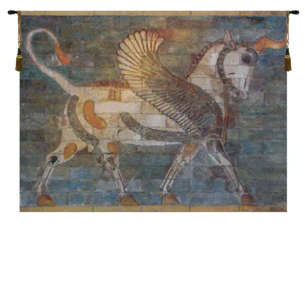 Winged Bull Belgian Tapestry Wall Hanging