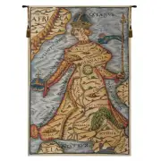 Ptolemaeus Map Belgian Tapestry Wall Hanging - 38 in. x 56 in. CottonWool by Charlotte Home Furnishings