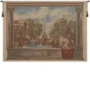 Italian Garden with Parrot Belgian Wall Tapestry