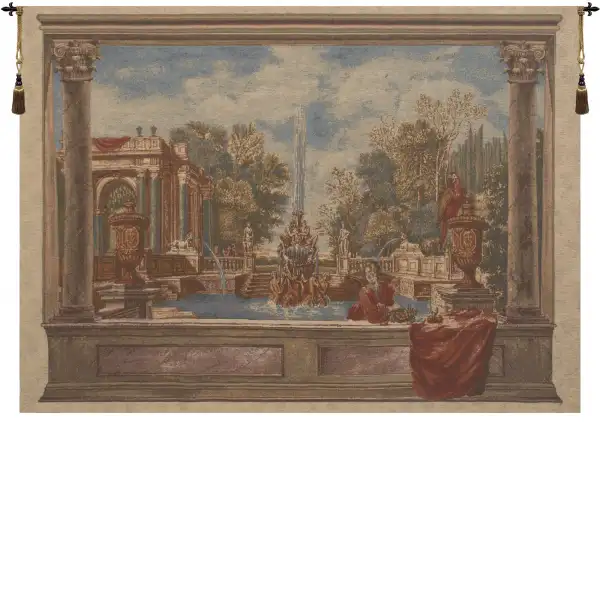 Italian Garden with Parrot Belgian Tapestry