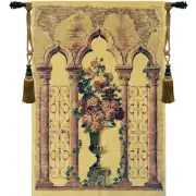 Floral Urn with Columns European Tapestry Wall Hanging
