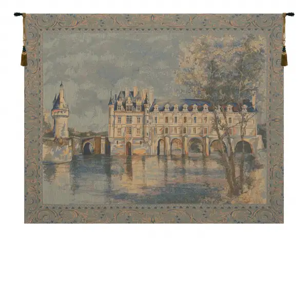 Chenonceau Castle Belgian Tapestry Wall Hanging - 44 in. x 37 in. Cotton/Viscose/Polyester by Charlotte Home Furnishings