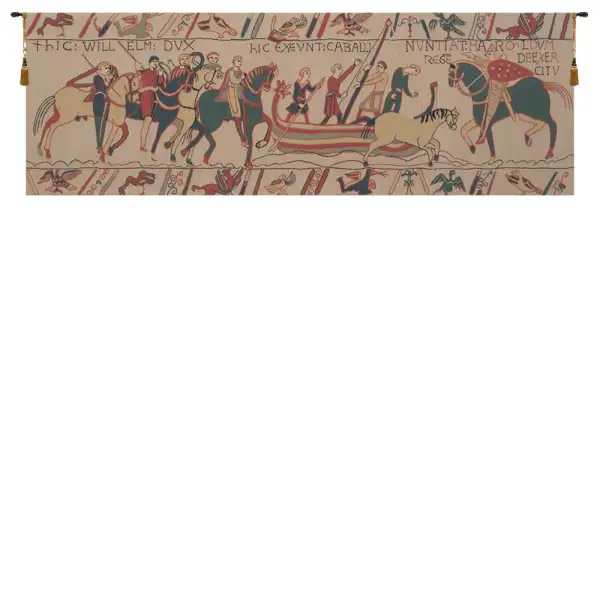 Bayeux Belgian Tapestry Wall Hanging - 54 in. x 18 in. cottonampViscose by Charlotte Home Furnishings