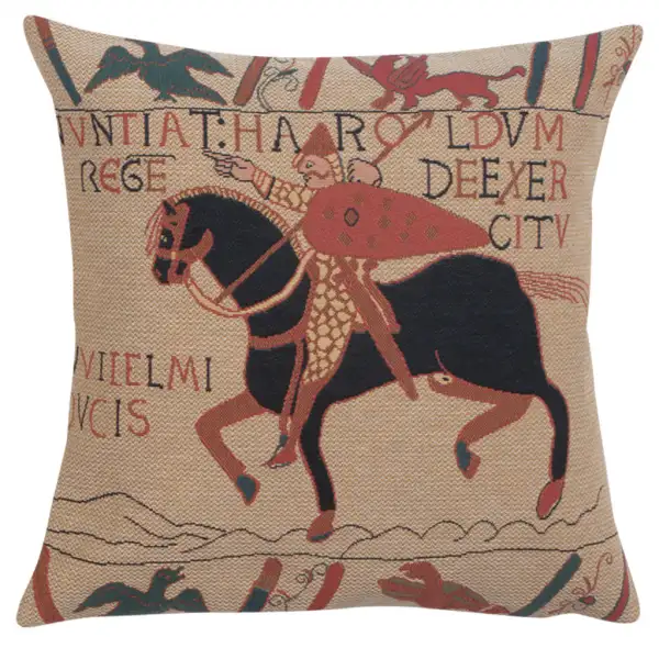 Bayeux Horse Belgian Cushion Cover - 18 in. x 18 in. Cotton by Charlotte Home Furnishings