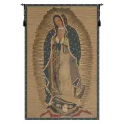 La Virgen De Guadelupe Belgian Tapestry Wall Hanging - 19 in. x 27 in. Cotton/viscose/goldthreadembellishments by Alberto Passini