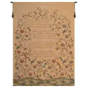 French Poem and Birds European Tapestry