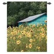 At the Sunflower Farm Fine Art Tapestry