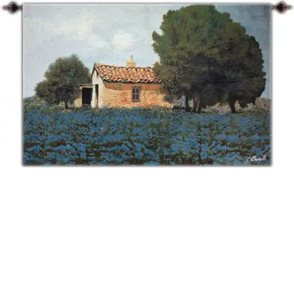 The Hill of Flowers Fine Art Tapestry