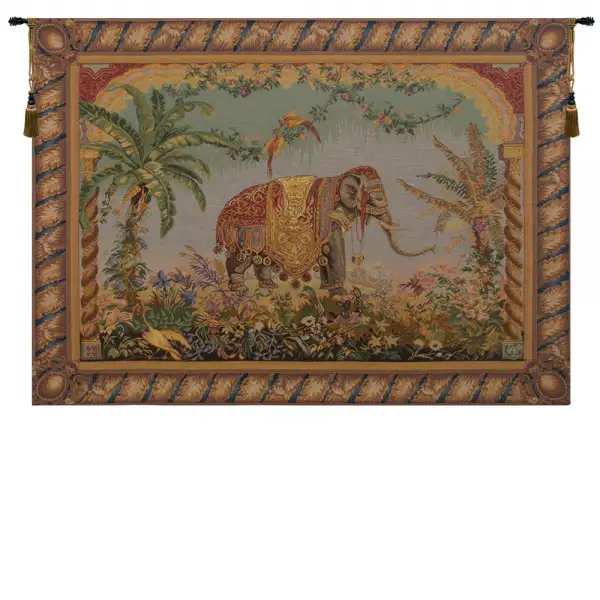 Le Elephant French Wall Tapestry - 58 in. x 41 in. Cotton/Viscose/Polyester by Jean Bapiste Heut