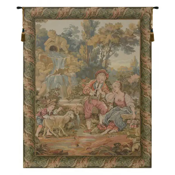 Romantic Musical Interlude Vertical Italian Wall Tapestry - 25 in. x 34 in. Cotton/Viscose/Polyester by Charlotte Home Furnishings