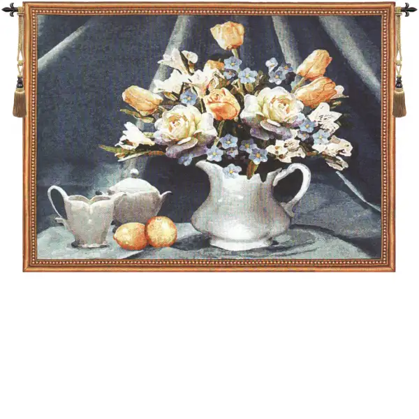 Country Still Life Wall Tapestry - 53 in. x 41 in. Cotton/Viscose/Polyester by Charlotte Home Furnishings
