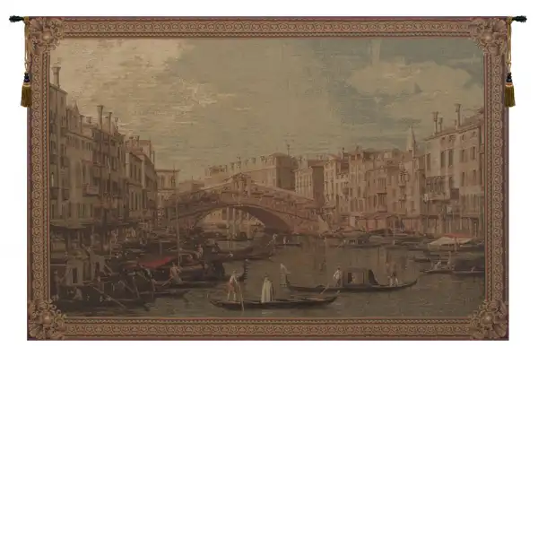 Rialto Bridge Belgian Tapestry Wall Hanging - 78 in. x 57 in. Cotton/Viscose/Polyester by Canaletto