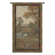 Swan in the Lake Vertical Italian Wall Tapestry