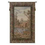 Fishing at the Lake Vertical Italian Wall Tapestry