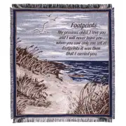 Footprints II (Words of Wisdom) Tapestry Afghan Throw