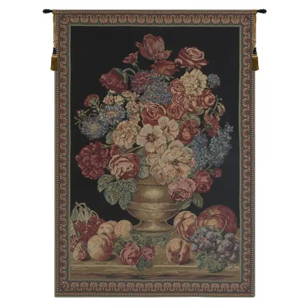 Vase on Black Mini European Tapestry