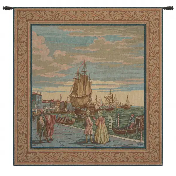 Lagoon Scene in Venice Italian Wall Tapestry