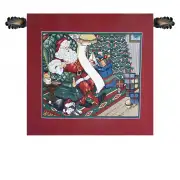 Santa on a Chair Italian Tapestry Wall Hanging