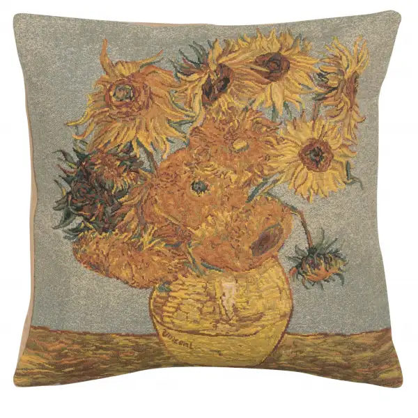 C Charlotte Home Furnishings Inc Van Gogh's Sunflower III European Cushion Cover - 18 in. x 18 in. Cotton/Polyester/Viscose by Vincent Van Gogh