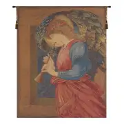 Flageolet Angel Belgian Tapestry Wall Hanging - 18 in. x 24 in. Cotton/Viscose/Polyester by Edward Burne Jones