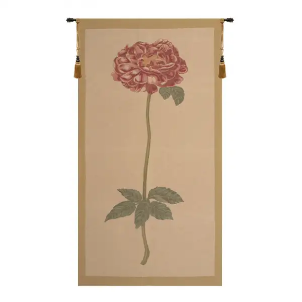 Redoute Rose Belgian Tapestry Wall Hanging - 28 in. x 50 in. Cotton by Pierre-Joseph Redoute
