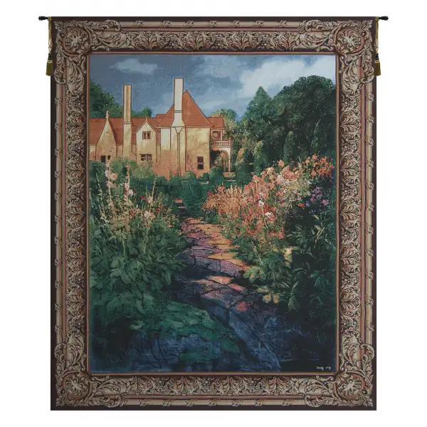 Garden Walk At Sunset Wall Tapestry - 42 in. x 54 in. Cotton/Viscose/Polyester by Craig