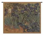 Iris Belgian Tapestry Wall Hanging - 32 in. x 27 in. Cotton by Vincent Van Gogh