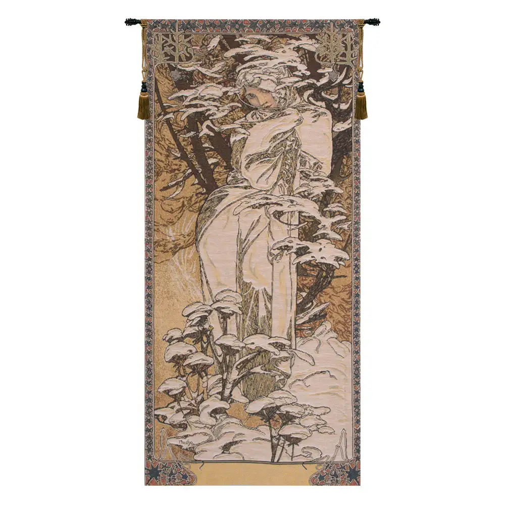 Mucha Winter European Tapestry Wall Art Hanging For Home Decor (New)