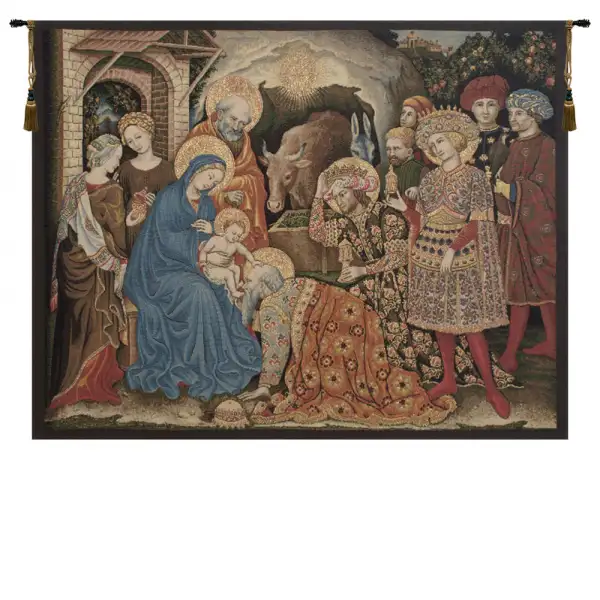 Adoration Palla Strozzi Italian Tapestry - 33 in. x 26 in. Cotton/Viscose/Polyester by Gentile Da Fabriano