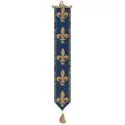 Fleur de Lys Blue I European Bell Pull