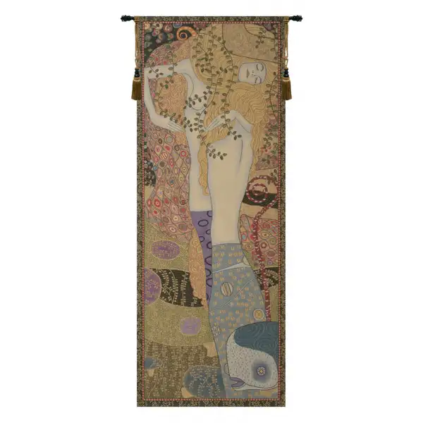 Water Snakes By Klimt Italian Tapestry - 24 in. x 65 in. Cotton/Viscose/Polyester by Gustav Klimt