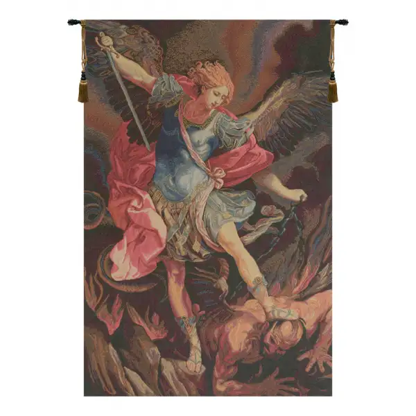 St. Michele Arcangelo Italian Tapestry - 24 in. x 36 in. Cotton/Viscose/Polyester by Guido Reni