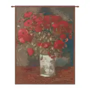 Poppies Van Gogh French Wall Tapestry - 18 in. x 25 in. Cotton/Viscose/Polyester by Vincent Van Gogh