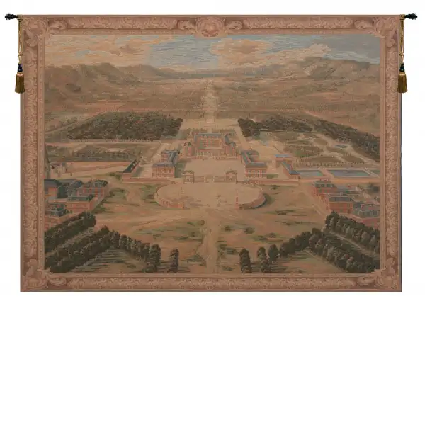Versailles Castle XVII French Wall Tapestry - 58 in. x 42 in. Wool/cotton/others by Pierre Patel