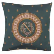 Blue Napoleon Cushion - 18 in. x 18 in. Cotton by Charlotte Home Furnishings