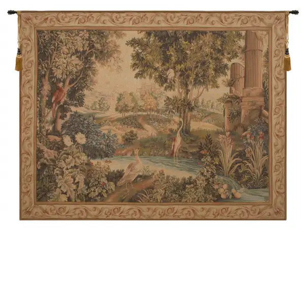 Verdure Aux Oiseaux II French Wall Tapestry - 76 in. x 60 in. Wool/cotton/others by Charlotte Home Furnishings