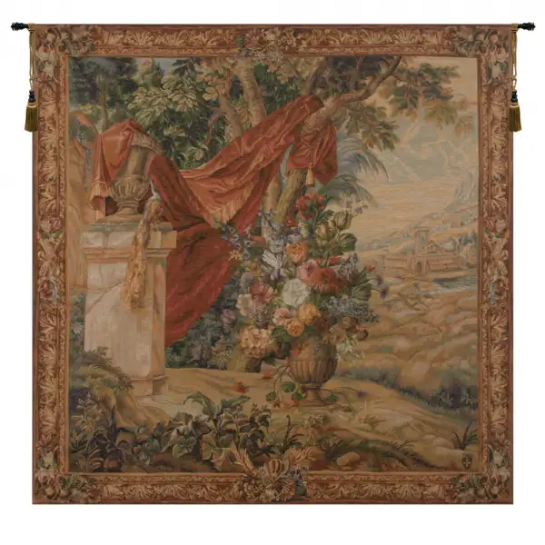 Bouquet Au Drape II French Wall Tapestry - 60 in. x 60 in. Wool/cotton/others by Charlotte Home Furnishings