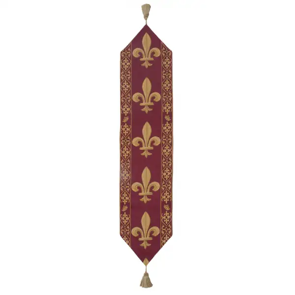 Fleur de Lys Red TR Belgian Table Runner