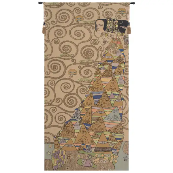 L'Attente Klimt a Droite Clair French Wall Tapestry