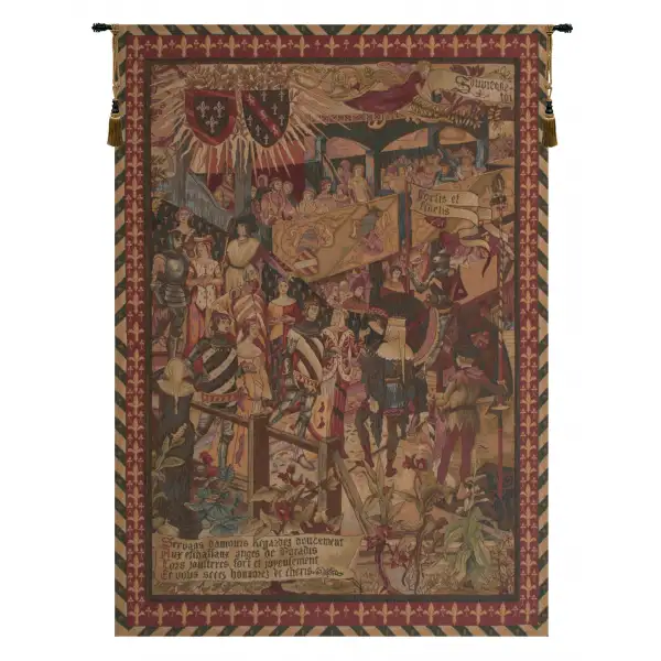 Le Tournai Vertical French Wall Tapestry - 42 in. x 58 in. Wool/cotton/others by Jean-Paul Laurens