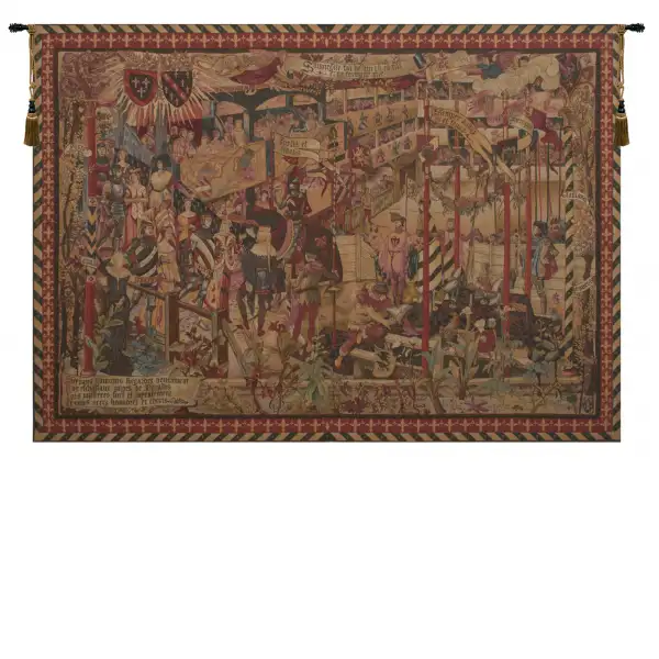 Le Tournai Horizontal French Wall Tapestry - 83 in. x 59 in. Wool/cotton/others by Jean-Paul Laurens